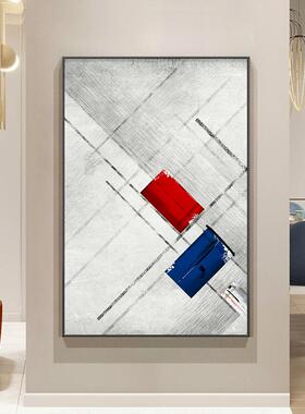 象艺术克黑莱因清野探幽挂蓝色块画小众艺术画客厅白装饰抽画入户