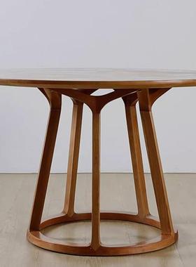 北美吃黑胡桃圆桌家用轻奢感全实KR-F130木日式饭木桌白蜡木饭桌B