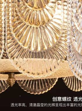 客利厅餐厅法式轻奢卧室水晶璃吊圆灯形意大后玻现XST212代风格全