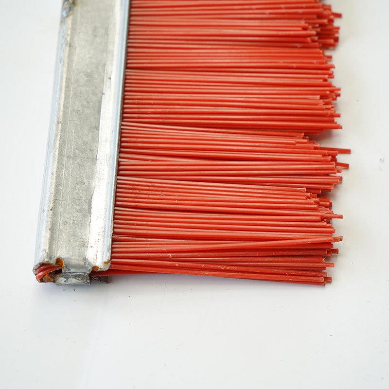 制砖机毛刷红皮夹丝加厚砖机条刷耐572磨铁钢砖机长色条刷子
