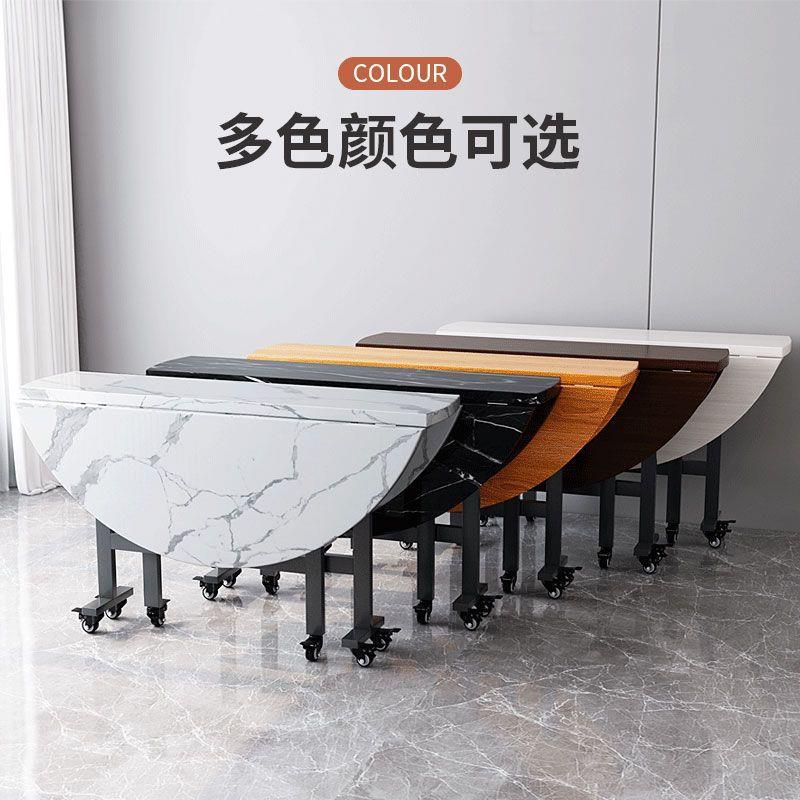 折叠桌可移动简圆易形桌村子创意餐桌饭桌用小户型DOW农折叠大家