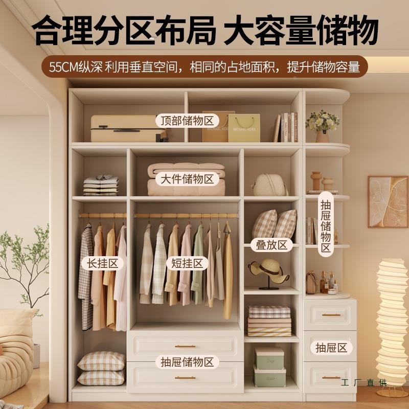 用实木柜衣柜卧室家儿童大衣柜ZLT简客易出租房奶油风新款厅子挂