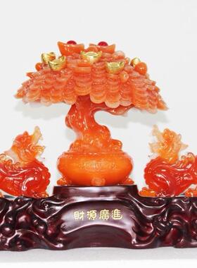 深树圳玉厂家货源脂工艺品发财树黄玉貔貅HOQ居商家务仿树脂摆件