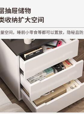 床头柜简现柜代色卧室大号储物收纳柜经济型简MMM易白床边约置物