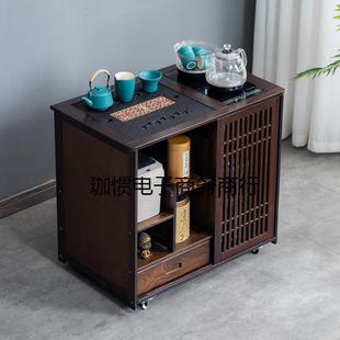 实木桌茶台移动家用茶车烧水壶一体小小型茶几功夫喝可GWS泡茶茶