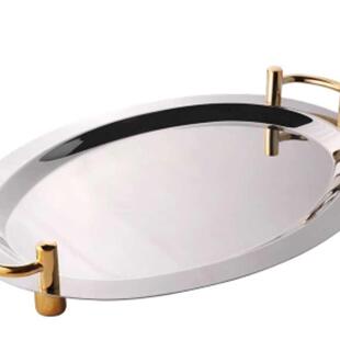 有耳不锈钢盘子餐托盘自助盘ONT水果厅镜盘店餐烤乳猪盘酒子商用