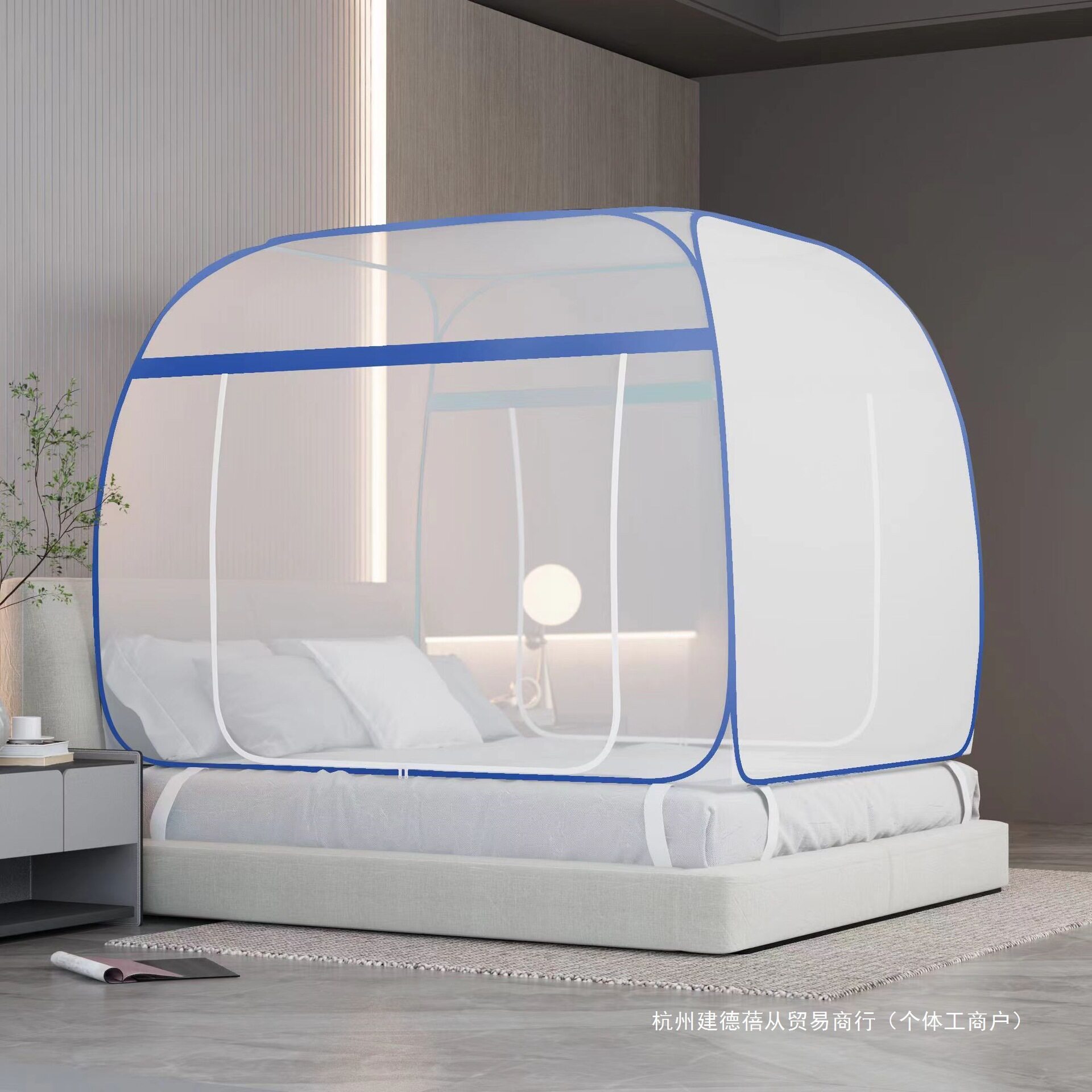 蚊帐免安装2米2.2米蒙古包全底防蚊蚊帐双门大床帐子夏季新品有底