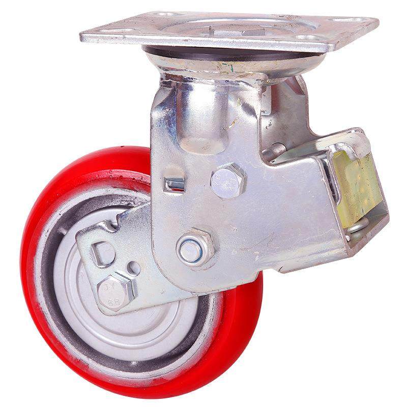 粤顺重型4寸5寸6寸8铸铁芯U聚ASW氨酯P减震寸台脚轮车万向轮子