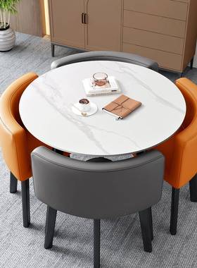 闲简约洽NFD谈桌合椅组商用店休铺接待桌椅会客谈判小圆桌办公室