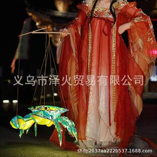 非遗螃品蟹花灯YAN成景笼区古风活动装饰舞蹈道具大传统摄节日游
