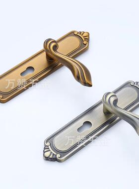 锌金磁吸合静音门执手锁新中式复内57452古室厨房卧室卫生间房门