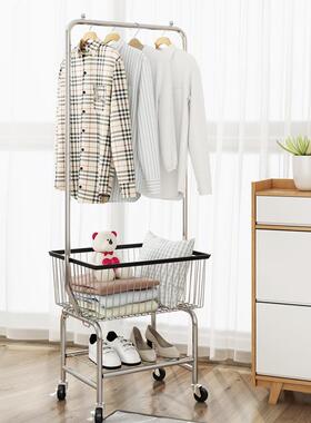衣帽隔夜家晾挂衣架架落物地卧室收纳架置架用可移动RTQ衣架推车