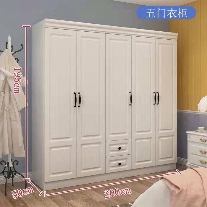欧式衣柜家用卧室现代简约实木质柜子组装经济型二门六门大衣橱