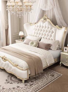 美式实木8奶床油床1.大床1.5风家SMZ用主卧床法式欧式公主双人婚