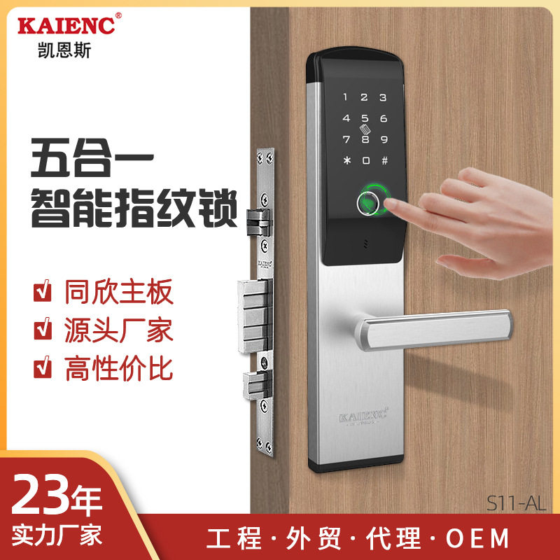 广东智能免布线家用锁 手机APP可操控指纹锁 磁卡感应一体民宿锁