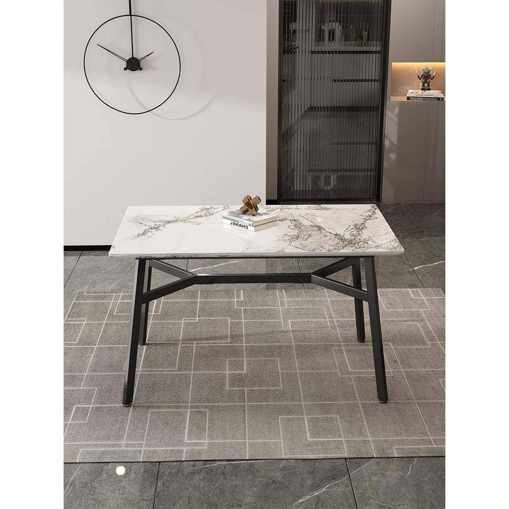 轻奢岩桌板桌桌会议桌架PIG餐脚岩腿板支架办公桌腿茶几茶不锈钢