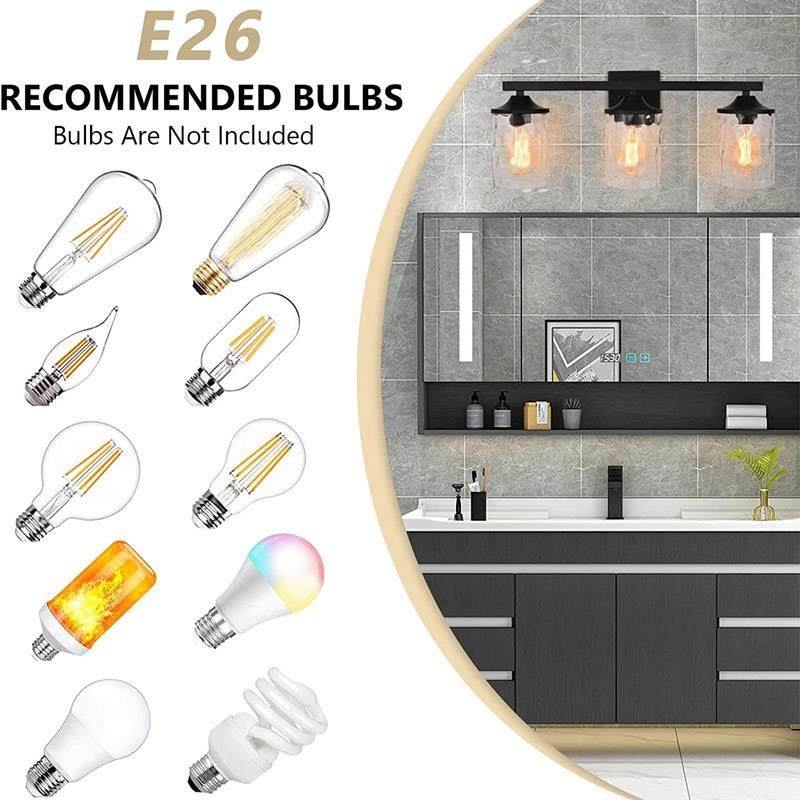 TWV镜前壁灯间三头复玻璃壁灯美式古工业具风灯浴室洗手灯