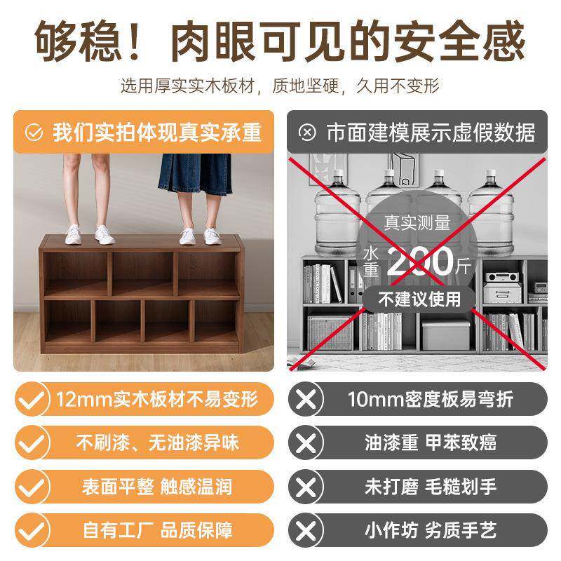 实木书柜学生家小柜子储用物柜矮客厅柜组合无品牌/柜易书架落地