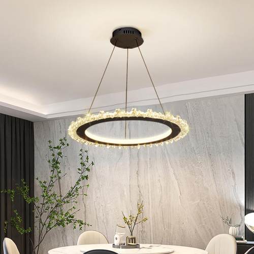 中山饭厅吊现代简约法式轻奢餐桌吧彷台灯灯AD009创意厅水晶圆形