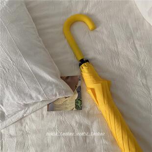 oohz 小鸡黄太可了 我家新小鸡黄款纯色长柄a雨伞手柄同色制ins自