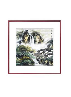 新中式玄关走装饰山水画客厅LM90196挂手绘入户门风景画壁画廊画