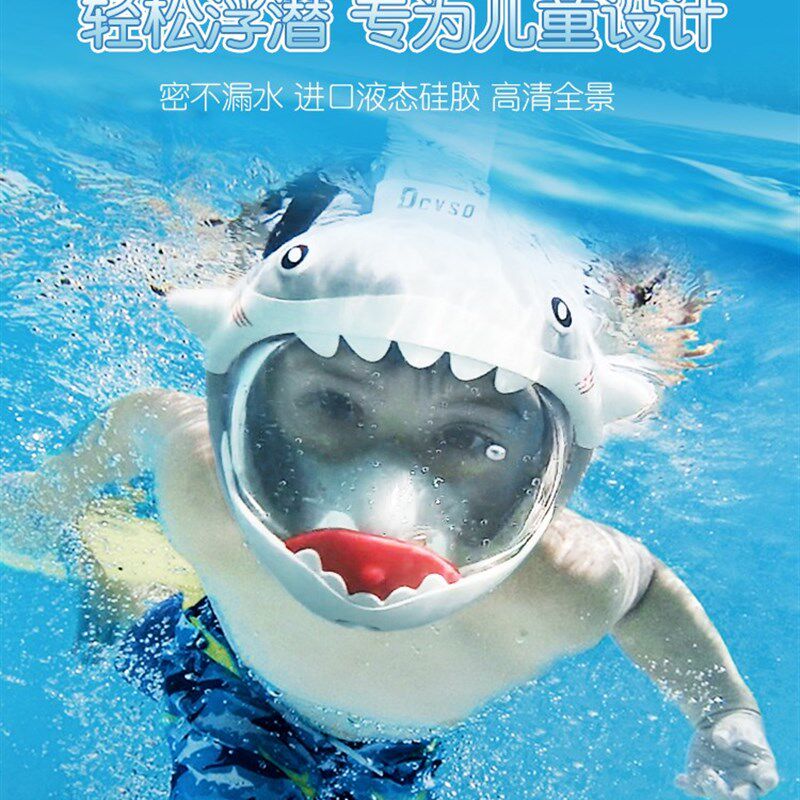 Dcyso浮潜三宝潜水镜装备浮潜面罩全干式呼吸管面镜儿童游泳装备