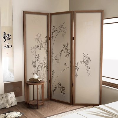 2024新款宋代美学屏风隔断客厅进户门口折叠式推拉门移动小型屏风