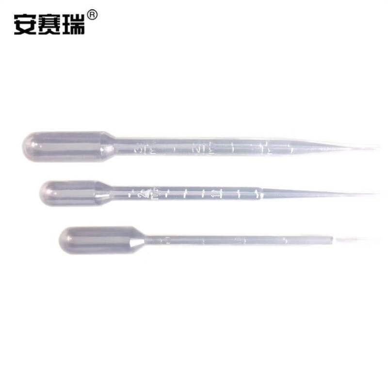 安赛瑞一次性巴氏吸管1000支装塑料吸管滴管带刻度转液管2ml6