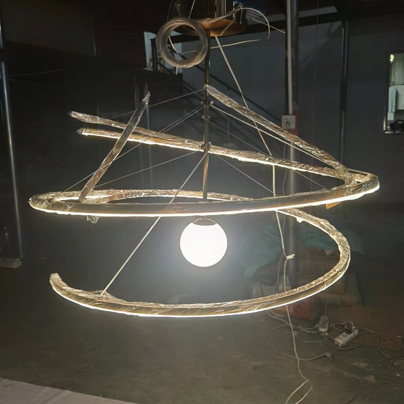 客厅灯2023年新款现代酒店大堂异形线条艺术设计师款楼梯餐厅定制