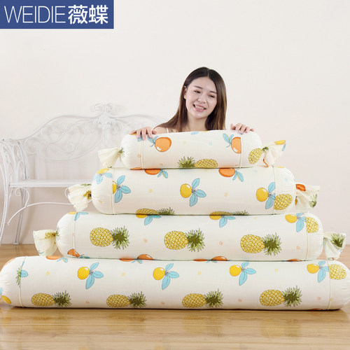 全棉圆柱形抱枕长条靠枕枕头卡通糖果枕办公室沙发腰靠靠垫可拆洗