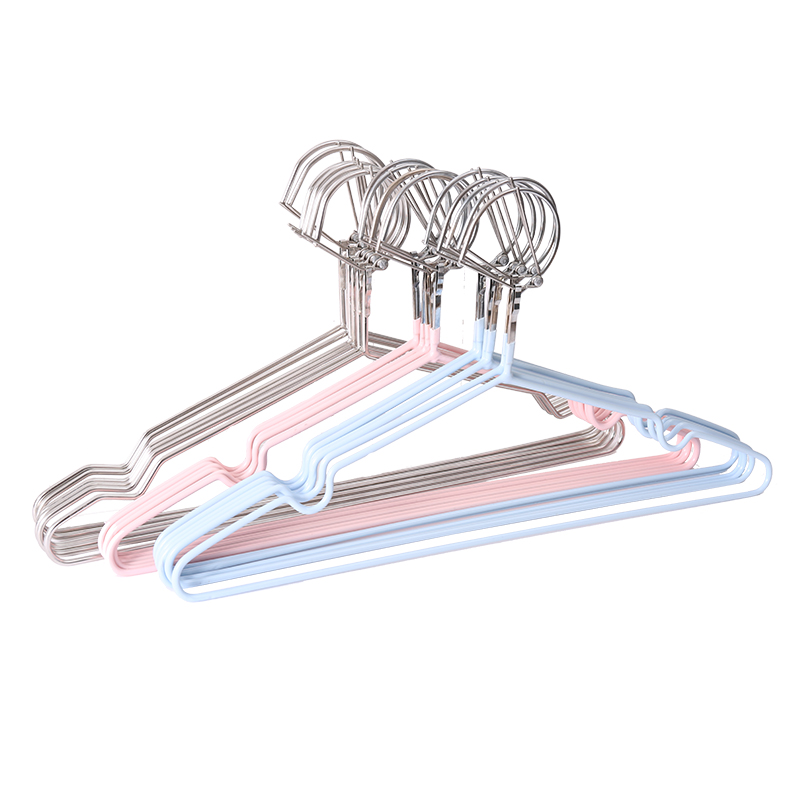 防风晾衣架室外自动卡扣防吹飞衣架子固定防掉落闭口不锈钢晒家用