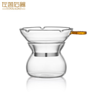 左茗右器茶滤网功夫茶具泡茶公道杯玻璃茶漏器套装茶叶过滤器茶隔