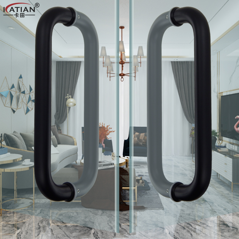 黑色玻璃拉门拉手不锈钢有框门无框门玻璃大拉手浴室门淋浴房把手