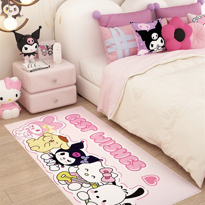 卡通地毯卧室2023新款女生房间床边长条地垫儿童爬行垫防滑隔凉垫