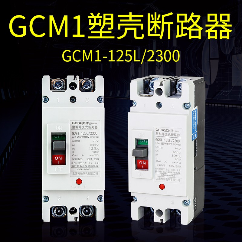 塑壳断路器 空气开关 GCM1-125L/2300 63A 100A 125A单相220V 2P