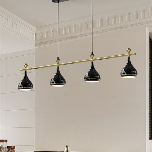 意式极简餐厅吊灯2025新款亮黑色创意高级感水滴餐厅吧台吊灯