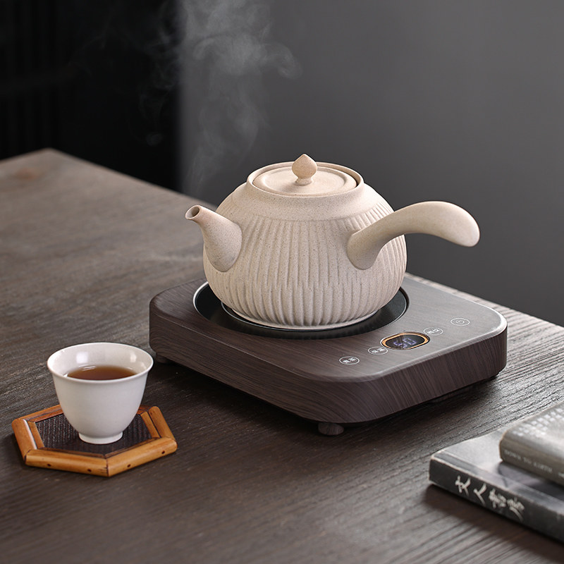 粗陶煮茶壶土陶煮茶罐小型煮茶炉围炉煮茶器侧把煮茶壶高档煮茶炉