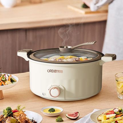 欧锐铂4.3L电微压锅ORB-1573炖锅汤锅煮粥锅煮面锅快煮锅炒锅蒸锅