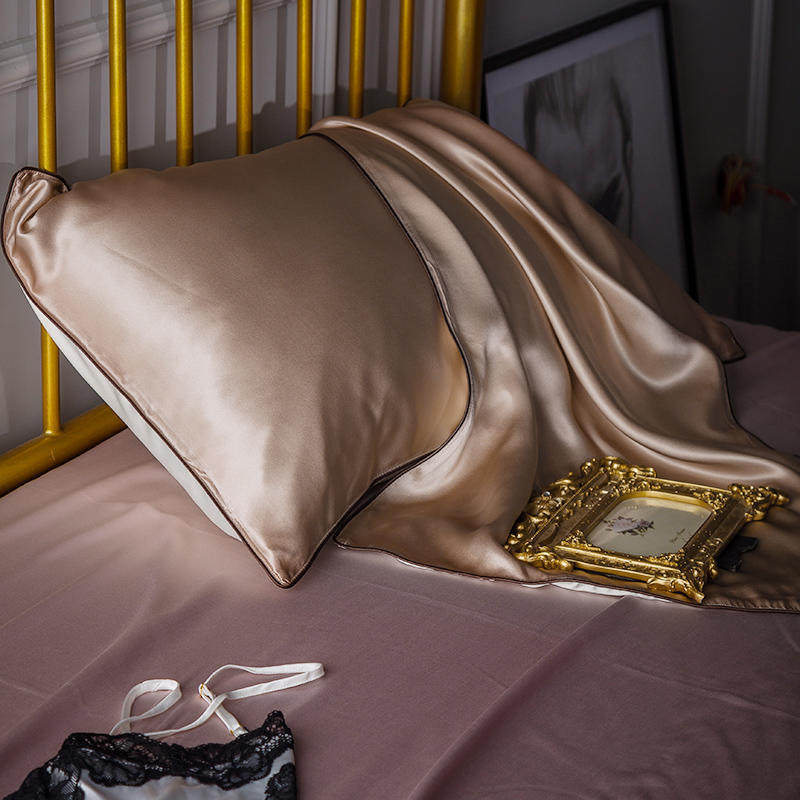 特级19姆单面真丝100%桑蚕丝真丝枕套单只一对拍2件美容丝绸枕头