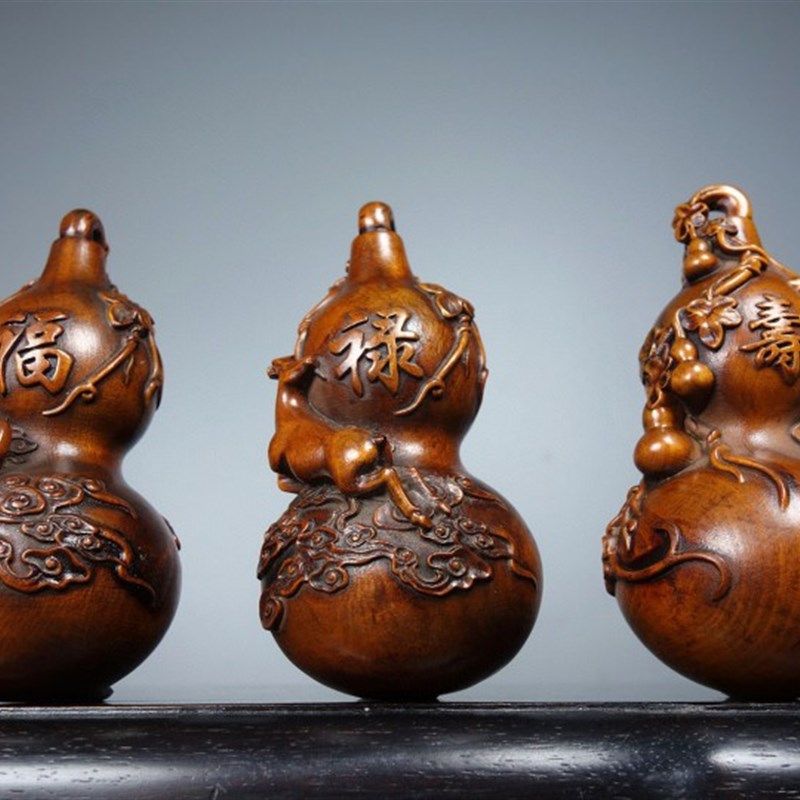 古玩古董杂项黄杨木雕刻茶叶铲摆件转运木器老货福禄寿老物件