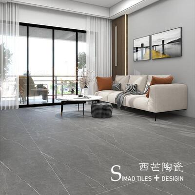微水泥瓷砖客厅灰色仿古砖600x1200地砖连锁店哑光素色质感工程砖
