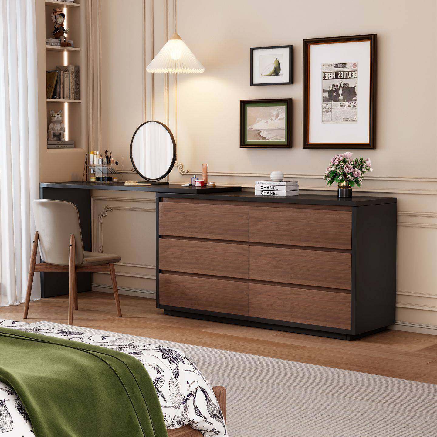 中古风梳妆台梳妆台斗柜一体实木卧室现代简约转角书桌卧室梳妆台,电子元器件市场,其它元器件,淘宝优惠券,粉丝福利购,淘宝优惠卷