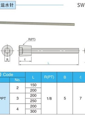 标准模具运水针WCPPT-2-3-4运水管WCPM-2-3-4冷却管锥螺纹/直螺纹