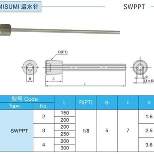 标准模具运水针WCPPT-2-3-4运水管WCPM-2-3-4冷却管锥螺纹/直螺纹
