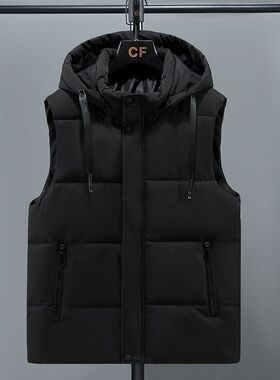 男士大码棉马甲2023秋冬季新款加肥加大码300斤潮胖子保暖棉背心