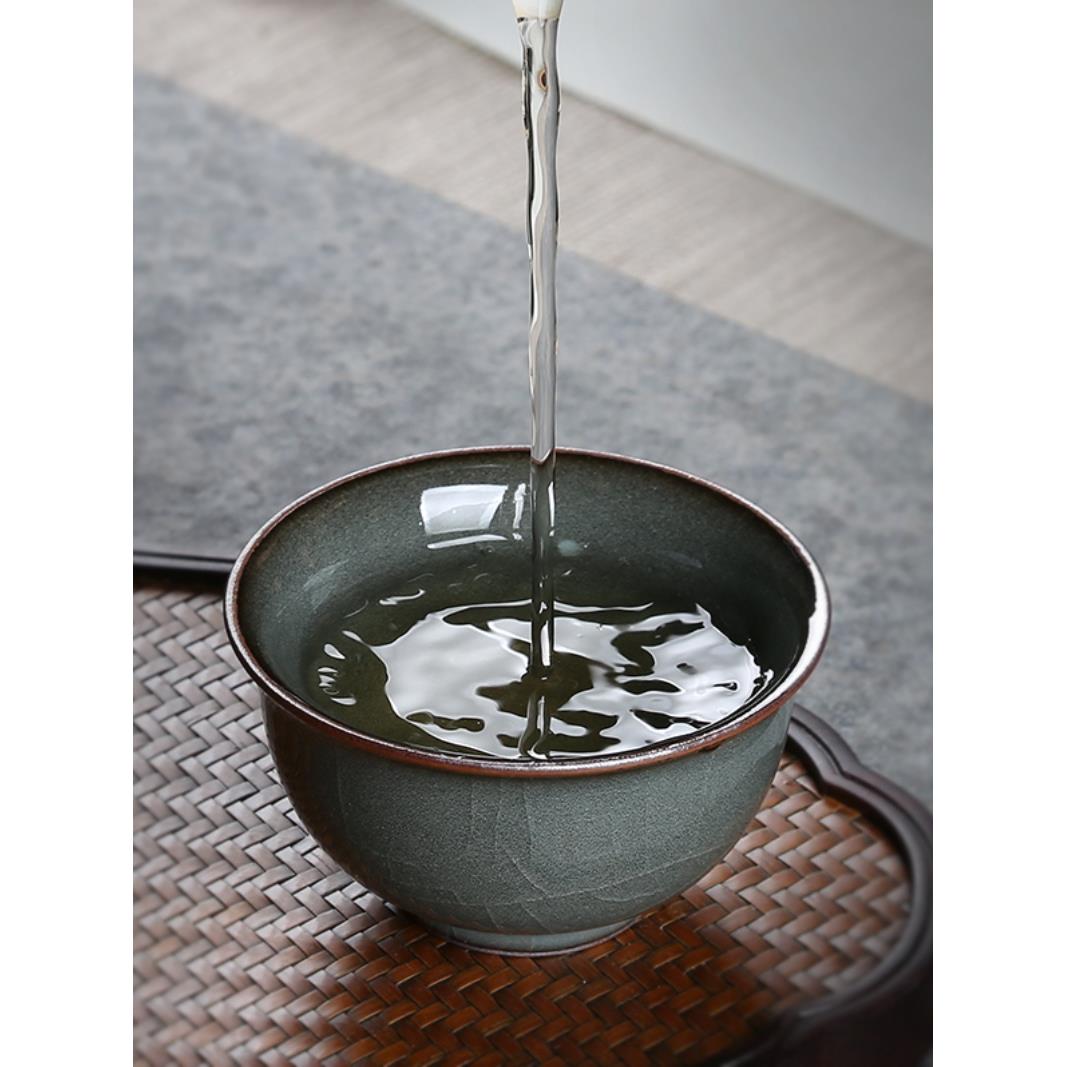 青瓷哥窑铁裂胎手工冰品杯茗杯主人杯陶瓷夫功19CP0920茶具茶茶碗