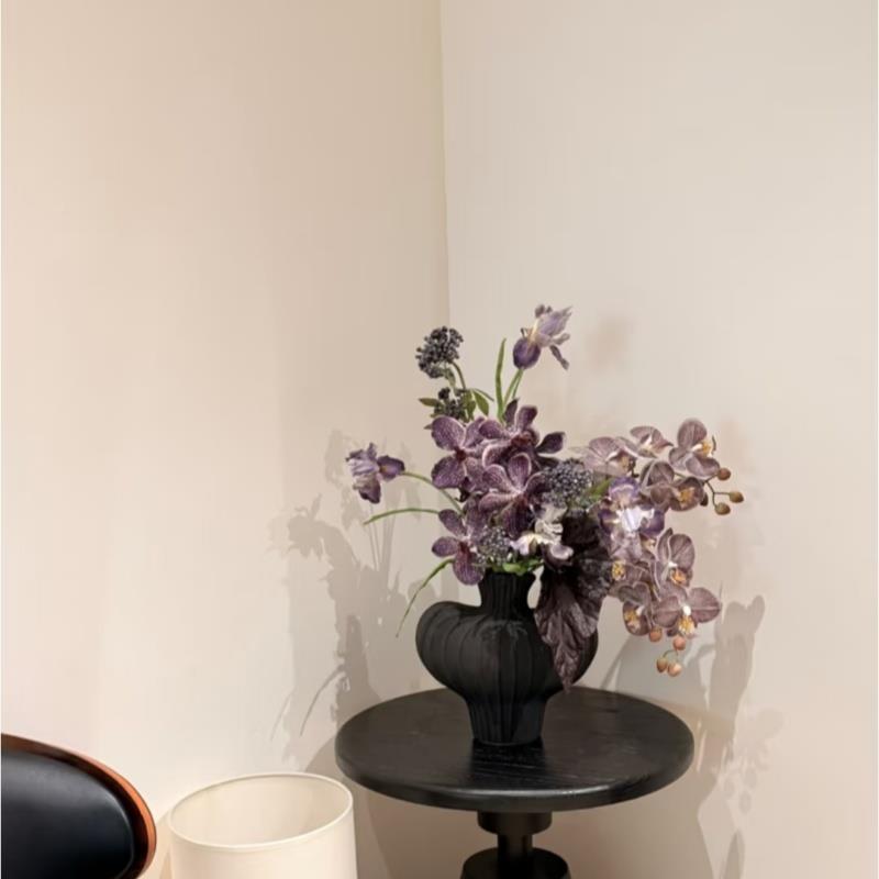 高级北欧简约灯笼侘果器干花花寂风小口陶瓷花风瓶玄关BGR家居桌