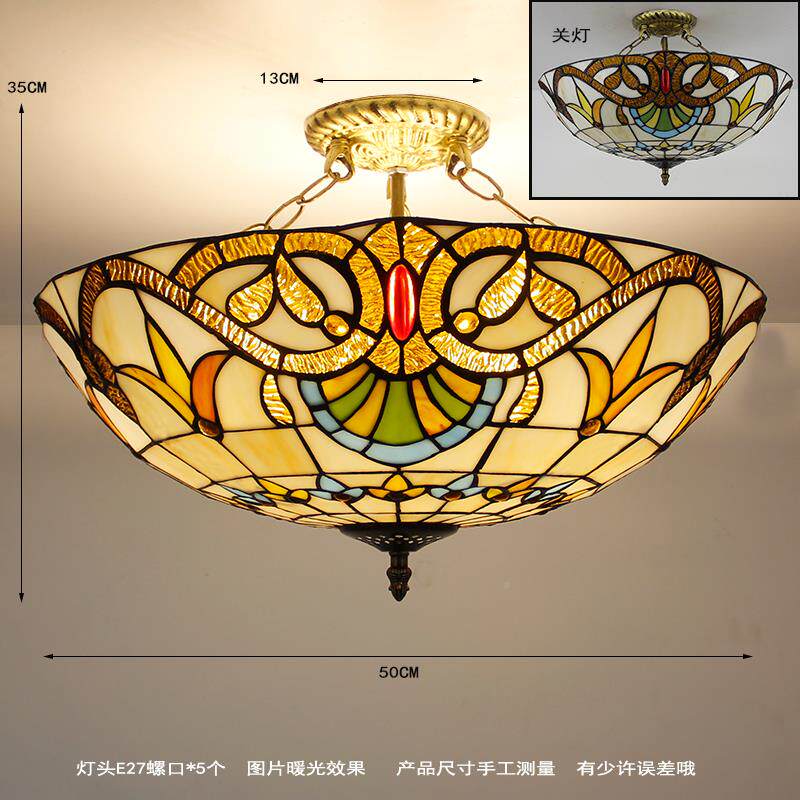 蒂过凡艺尼术玻璃地海欧式吸顶灯浪漫卧中室客厅灯房间HRV田园道