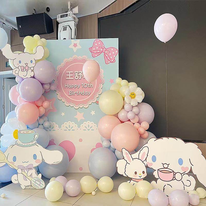 库洛米生日布置主题男女华章 孩气球派KT板儿童场岁景装1饰品对0