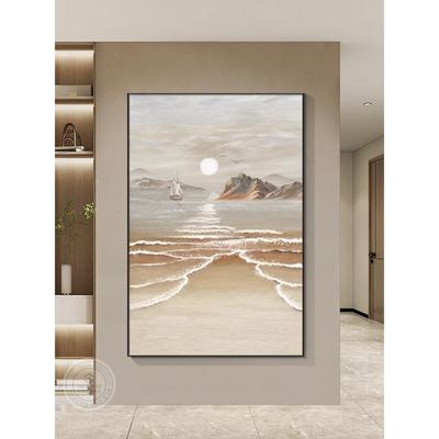 新款现客挂画代简背约玄关装饰画抽LD0554象海浪肌理感厅沙发景墙